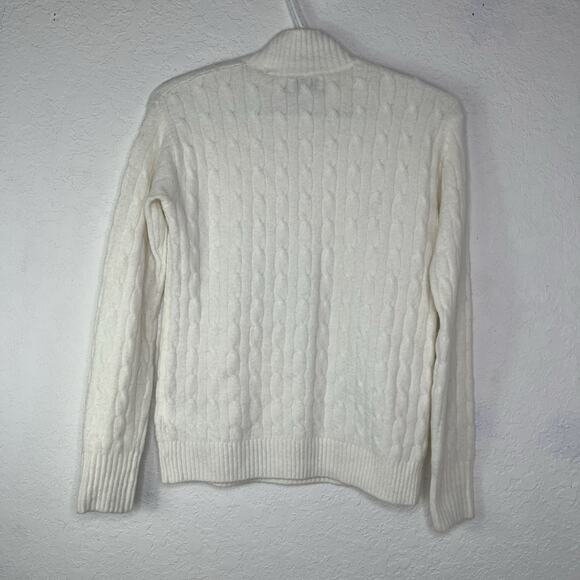 J. Crew Factory Extra Soft Cable Knit Off White Sweater Size XXS, mock neck fall - Picture 2 of 5